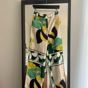 Zara Patterned Wide-Leg Pants